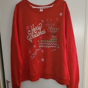 Holiday Time Red Festive Reindeer Sweater